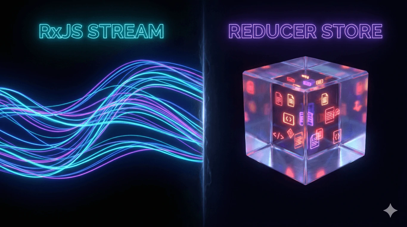 Visual comparison of Stream vs Store concepts