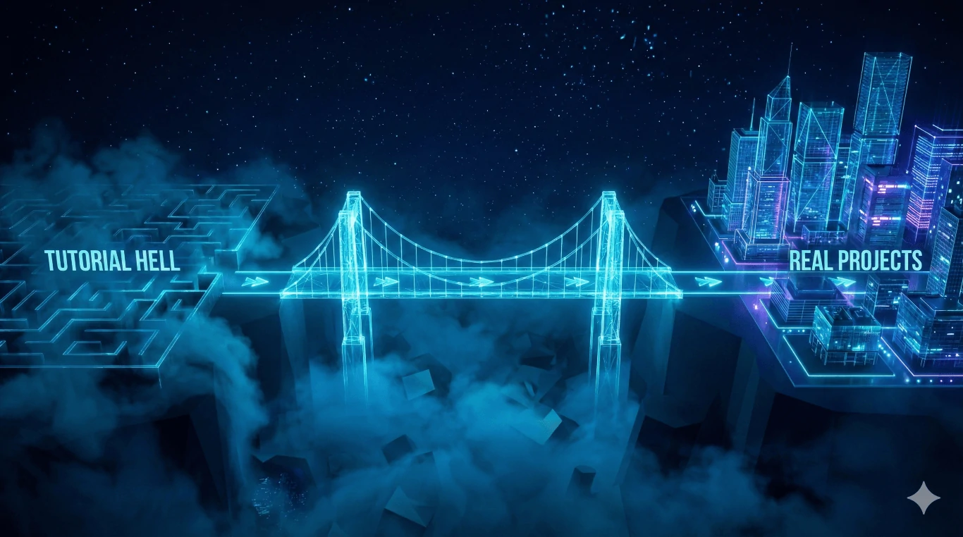 Hero image for moving from tutorial hell to building projects